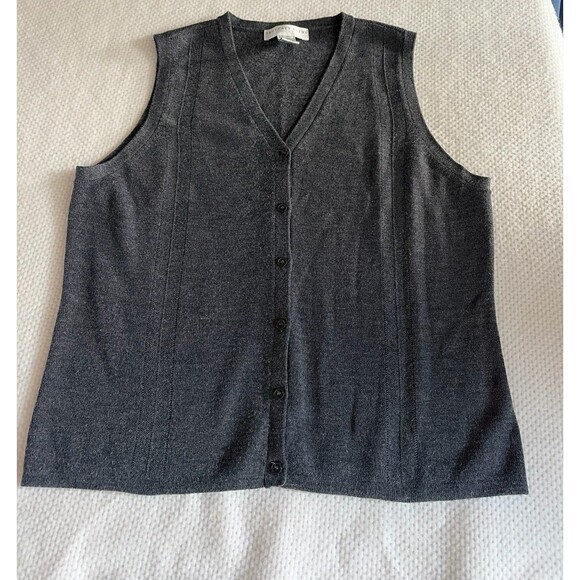 Geoffrey Beene Sweaters - Geoffrey Beene Sport Gray Sleeveless Sweater Vest Size XL Merino Wool Blend